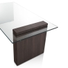 Tavolino da salotto in vetro curvato e legno 110x55x42cm Feng S Vendita