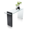 Consolle moderna da ingresso in legno e vetro curvato 120x40x75cm Feng M Saldi