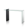 Consolle moderna da ingresso in legno e vetro curvato 120x40x75cm Feng M Sconti