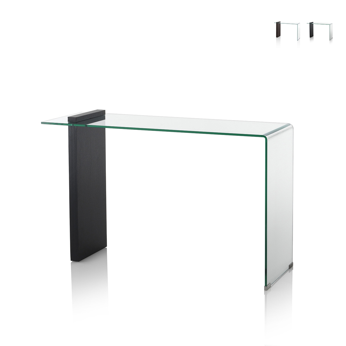 Consolle moderna da ingresso in legno e vetro curvato 120x40x75cm Feng M Promozione Consolle moderna da ingresso in legno e vetro curvato 120x40x75cm Feng M Promozione