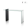 Consolle moderna da ingresso in legno e vetro curvato 120x40x75cm Feng M Promozione