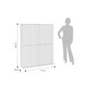 Credenza alta mobile moderno con ante cannettate Budapest 