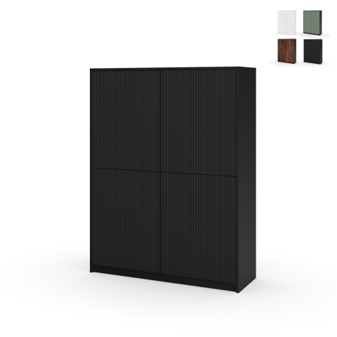 Credenza alta mobile moderno con ante cannettate Budapest Promozione