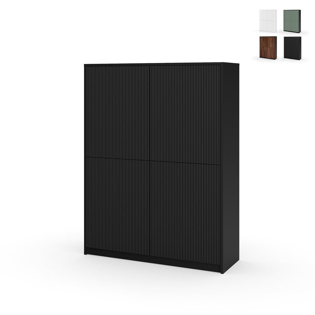 Credenza alta mobile moderno con ante cannettate Budapest Promozione Credenza alta mobile moderno con ante cannettate Budapest Promozione
