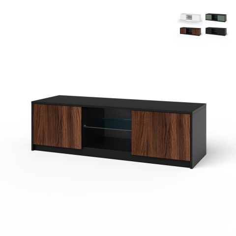 Mobile porta TV moderno con ante frontali cannettate 150x50x45cm Budapest Promozione