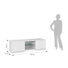 Mobile porta TV moderno con ante frontali cannettate 150x50x45cm Budapest 