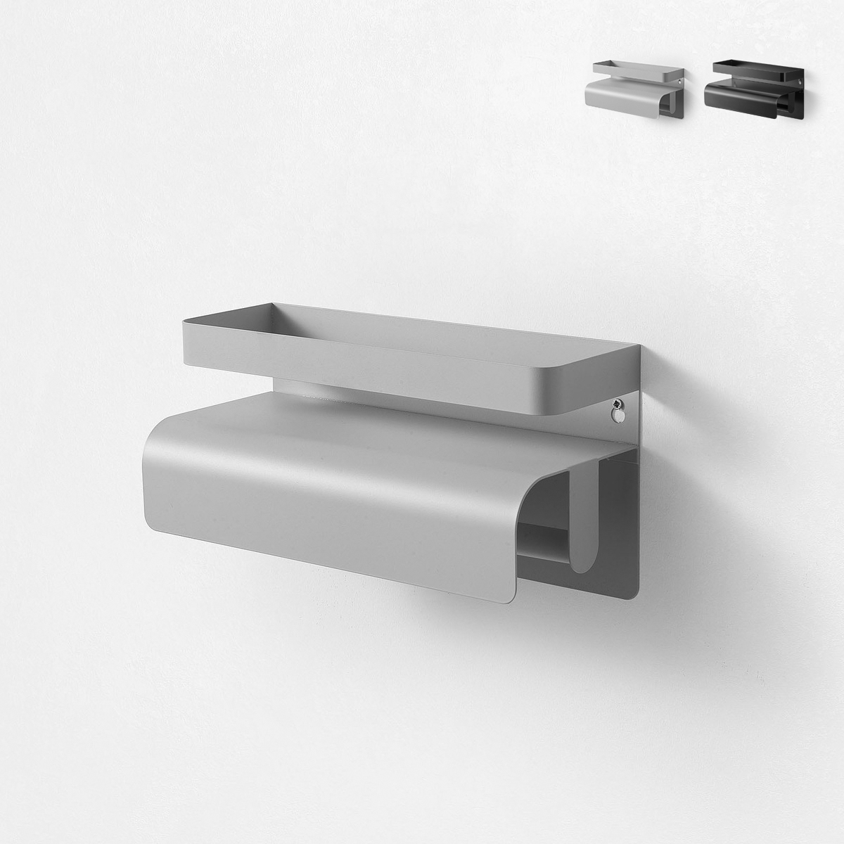 Mensola da cucina con portarotolo in metallo moderno Gef Promozione Mensola da cucina con portarotolo in metallo moderno Gef Promozione