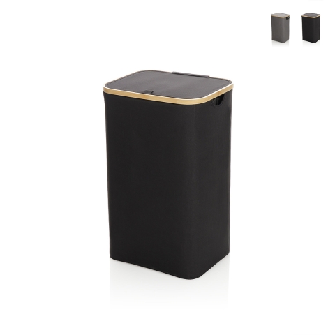 Cesto porta biancheria in legno bamboo e tessuto Mark Promozione