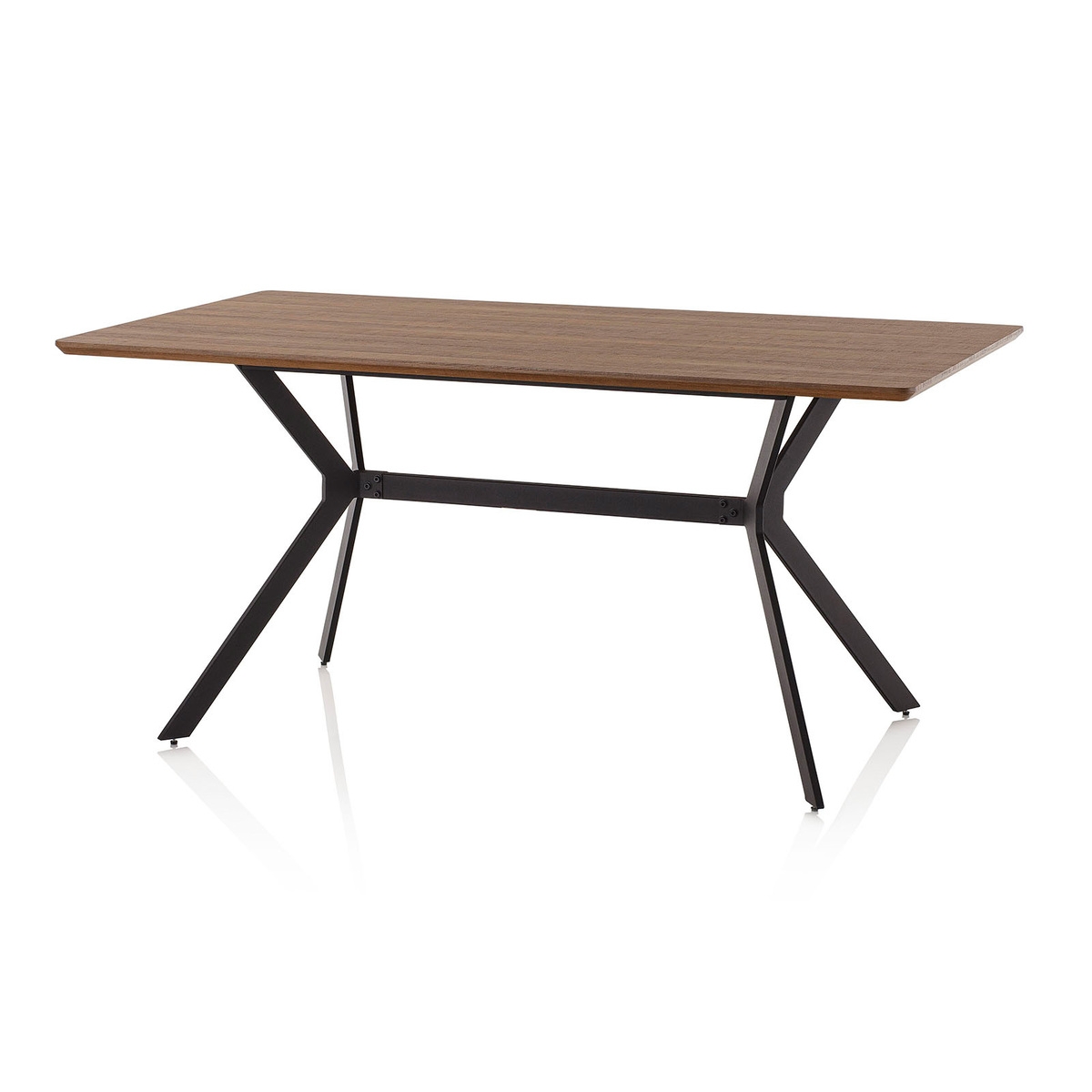 Tavolo da pranzo moderno 160x90cm in legno e metallo industriale Monaco Promozione