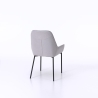 Set 4 sedie moderne da cucina in tessuto grigio con braccioli Nisida Vendita