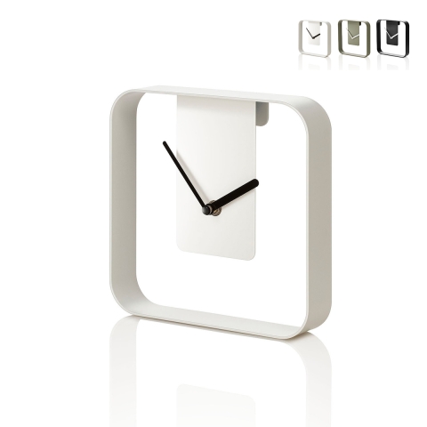 Orologio da parete e da tavolo in metallo 20x20cm design moderno Nova Promozione