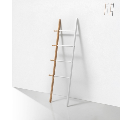 Scala porta asciugamani da bagno in legno design moderno Olaf Promozione