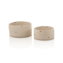 Set 2 cestini portaoggetti in cotone intrecciato Omar Promozione