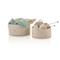 Set 2 cestini portaoggetti in cotone intrecciato Omar Saldi