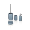 Set accessori da bagno 4 pezzi in ceramica opaca blu Skylar Promozione
