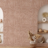 Carta da parati adesiva design geometrico rosa e bianco Graffiti Vendita