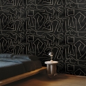 Carta da parati moderna artistica design geometrico nero dorato Graffiti Vendita