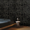 Carta da parati moderna artistica design geometrico nero dorato Graffiti Vendita