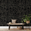 Carta da parati moderna artistica design geometrico nero dorato Graffiti Catalogo
