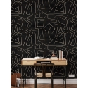 Carta da parati moderna artistica design geometrico nero dorato Graffiti Scelta