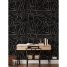 Carta da parati moderna artistica design geometrico nero dorato Graffiti Scelta