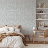 Carta da parati damascata bianca e blu per salotto camera da letto Chic Vendita