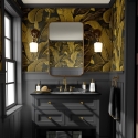 Carta da parati florale oro per bagno camera da letto Foglie di Banano Promozione
