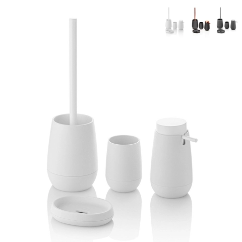 Set da bagno dispenser bicchiere portasapone e portascopino Trendy Promozione