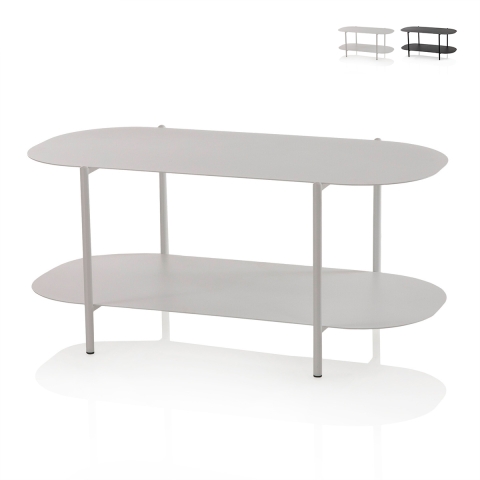 Tavolino da salotto design moderno in metallo con ripiano Vitko Promozione