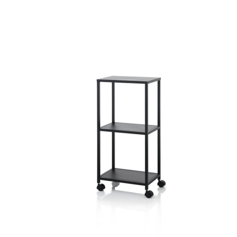 Carrello portaoggetti in metallo nero con ruote e 3 ripiani Siyo Promozione