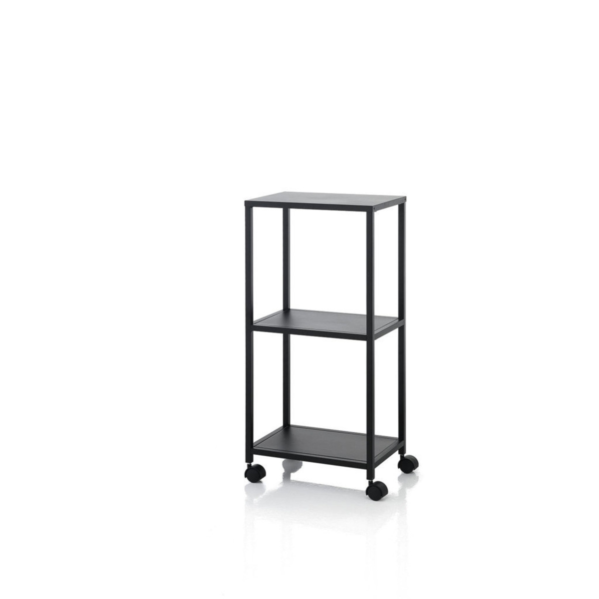 Carrello portaoggetti in metallo nero con ruote e 3 ripiani Siyo Promozione Carrello portaoggetti in metallo nero con ruote e 3 ripiani Siyo Promozione