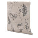 Carta da parati vintage animali giungla beige per testata letto Safari Offerta