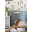 Carta da parati vintage animali giungla beige per testata letto Safari Sconti