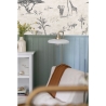 Carta da parati vintage animali giungla beige per testata letto Safari Sconti