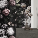 Carta da parati a fiori per camera da letto shabby chic Floreale Scura Saldi