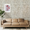 Carta da parati bianca moderna design artistico Graffiti Strisce Nere Promozione