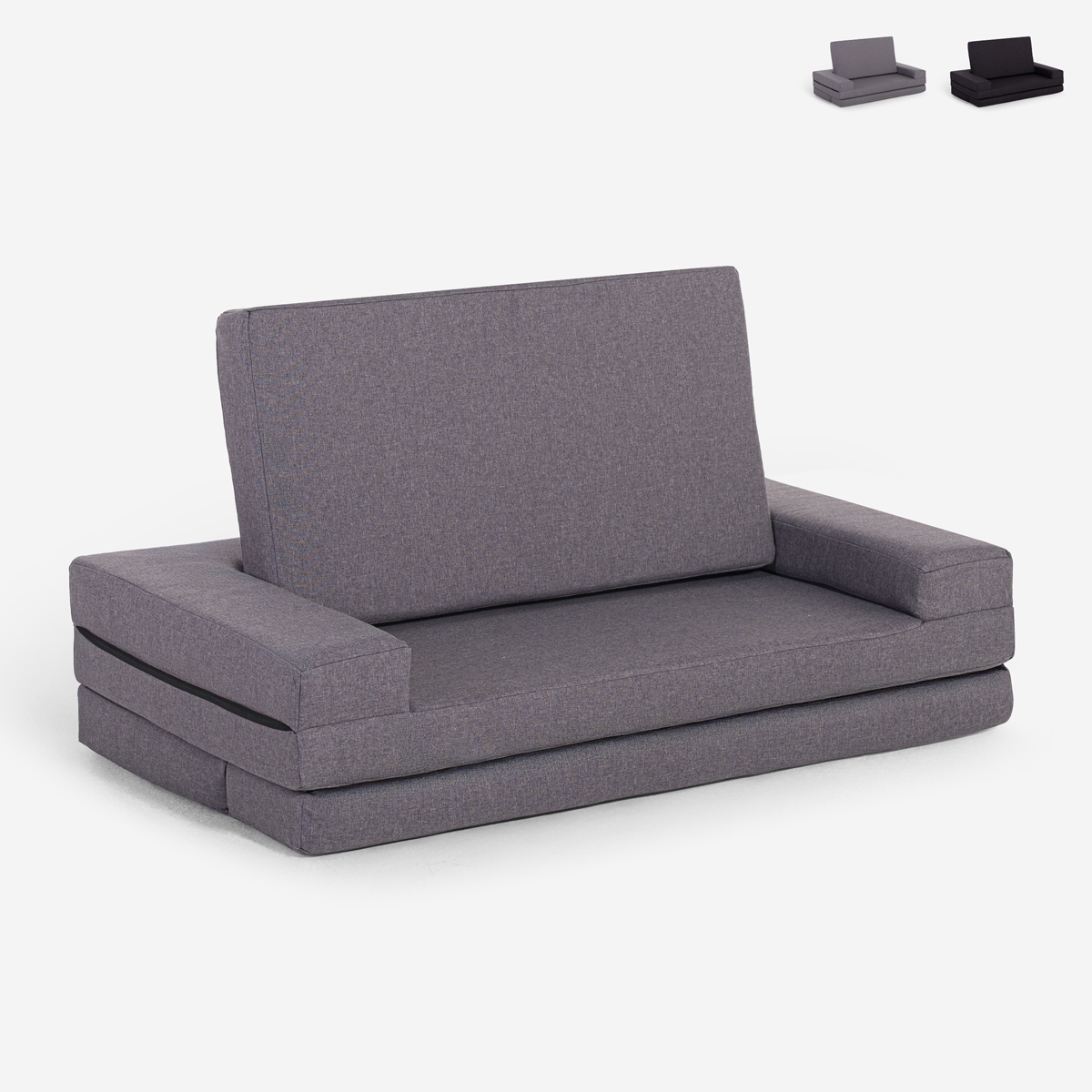 Divano letto 2 posti componibile pieghevole salvaspazio in tessuto Miranda Promozione Divano letto 2 posti componibile pieghevole salvaspazio in tessuto Miranda Promozione