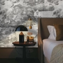 Carta da parati elegante vintage bianco nero per camera da letto Nuvole Vendita