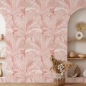 Carta da parati elegante raffinata per soggiorno Jungla Tropicale  Rosa Offerta