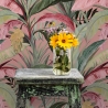 Carta da parati raffinata florale stile jungle Bosco Tropicale Rosa Vendita
