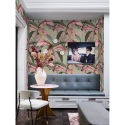 Carta da parati raffinata florale stile jungle Bosco Tropicale Rosa Catalogo