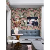 Carta da parati raffinata florale stile jungle Bosco Tropicale Rosa Catalogo