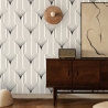 Carta da parati geometrica design vintage bianca e nera Art Déco Promozione