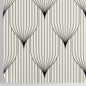 Carta da parati geometrica design vintage bianca e nera Art Déco Stock