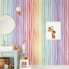 Carta da parati adesiva colorata per cameretta Righe Arcobaleno Vendita