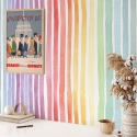 Carta da parati adesiva colorata per cameretta Righe Arcobaleno Offerta