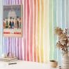 Carta da parati adesiva colorata per cameretta Righe Arcobaleno Offerta