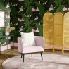 Carta da parati floreale jungle per soggiorno Foglie di Banano Rosa Vendita