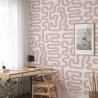 Carta da parati moderna design geometrico Astratta Bianca e Rosa Promozione
