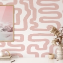 Carta da parati moderna design geometrico Astratta Bianca e Rosa Vendita
